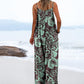 ON LINE ONLY- YESNO Women's Summer Boho Casual Jumpsuits Wide Leg Overalls Floral Print Baggy Rompers with Pockets XL PZZCR 377