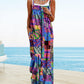 ON LINE ONLY- YESNO Women's Summer Boho Casual Jumpsuits Wide Leg Overalls Floral Print Baggy Rompers with Pockets XL PZZCR 377