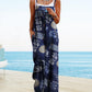 ON LINE ONLY- YESNO Women's Summer Boho Casual Jumpsuits Wide Leg Overalls Floral Print Baggy Rompers with Pockets XL PZZCR 377