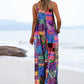 ON LINE ONLY- YESNO Women's Summer Boho Casual Jumpsuits Wide Leg Overalls Floral Print Baggy Rompers with Pockets XL PZZCR 377