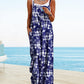 ON LINE ONLY- YESNO Women's Summer Boho Casual Jumpsuits Wide Leg Overalls Floral Print Baggy Rompers with Pockets XL PZZCR 377