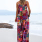 ON LINE ONLY- YESNO Women's Summer Boho Casual Jumpsuits Wide Leg Overalls Floral Print Baggy Rompers with Pockets XL PZZCR 377