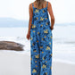 ON LINE ONLY- YESNO Women's Summer Boho Casual Jumpsuits Wide Leg Overalls Floral Print Baggy Rompers with Pockets XL PZZCR 377