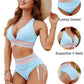 Blooming Jelly Womens High Waisted Bikini Tummy Control Swimsuits Two Piece Drawstring Swim Suits 2024 (M, Bright Blue)