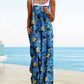 ON LINE ONLY- YESNO Women's Summer Boho Casual Jumpsuits Wide Leg Overalls Floral Print Baggy Rompers with Pockets XL PZZCR 377