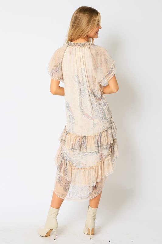 Printed Short Sleeve Dress