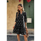 A Line Bow Ruffle V Neck Loose Fit Dress