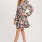 FLORAL PRINT RUFFLED SWING DRESS