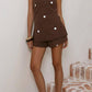 Polka Dot Strapless Shorts Set