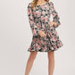 FLORAL PRINT RUFFLED SWING DRESS