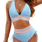 Blooming Jelly Womens High Waisted Bikini Tummy Control Swimsuits Two Piece Drawstring Swim Suits 2024 (M, Bright Blue)