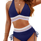 Blooming Jelly Womens High Waisted Bikini Tummy Control Swimsuits Two Piece Drawstring Swim Suits 2024 (M, Bright Blue)