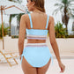 Blooming Jelly Womens High Waisted Bikini Tummy Control Swimsuits Two Piece Drawstring Swim Suits 2024 (M, Bright Blue)