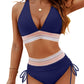 Blooming Jelly Womens High Waisted Bikini Tummy Control Swimsuits Two Piece Drawstring Swim Suits 2024 (M, Bright Blue)