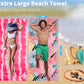 4 Pack Lightweight Thin Beach Towel Oversized 71"x32" Big Extra Large Microfiber Sand Free Towels for Adult Quick Dry Travel Camping Beach Accessories Vacation Essential Turtle Tie Dye Mandala Stripe