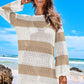 ANRABESS Women Swimsuit Crochet Swim Cover Up 2024 Summer Bathing Suit Swimwear Mesh Knit Beach Dress Vacation Outfits Cream White Medium