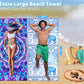 4 Pack Lightweight Thin Beach Towel Oversized 71"x32" Big Extra Large Microfiber Sand Free Towels for Adult Quick Dry Travel Camping Beach Accessories Vacation Essential Turtle Tie Dye Mandala Stripe