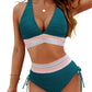 Blooming Jelly Womens High Waisted Bikini Tummy Control Swimsuits Two Piece Drawstring Swim Suits 2024 (M, Bright Blue)