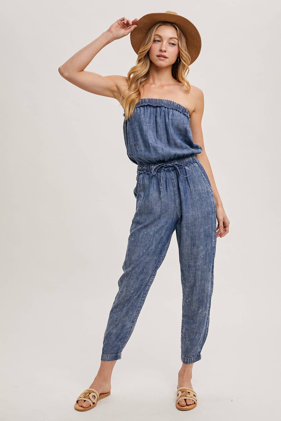 ACID WASH TUBE JUMPSUIT