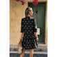 A Line Bow Ruffle V Neck Loose Fit Dress