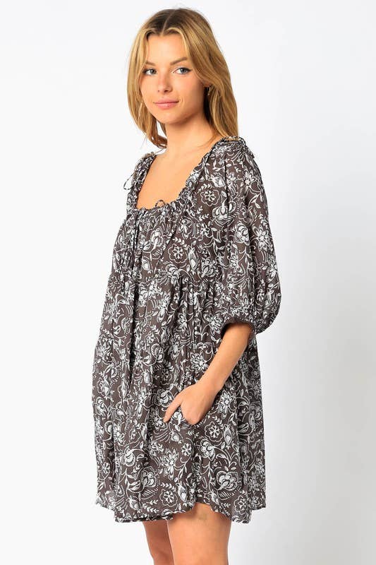 Goddess Babydoll Mini Dress