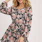 FLORAL PRINT RUFFLED SWING DRESS