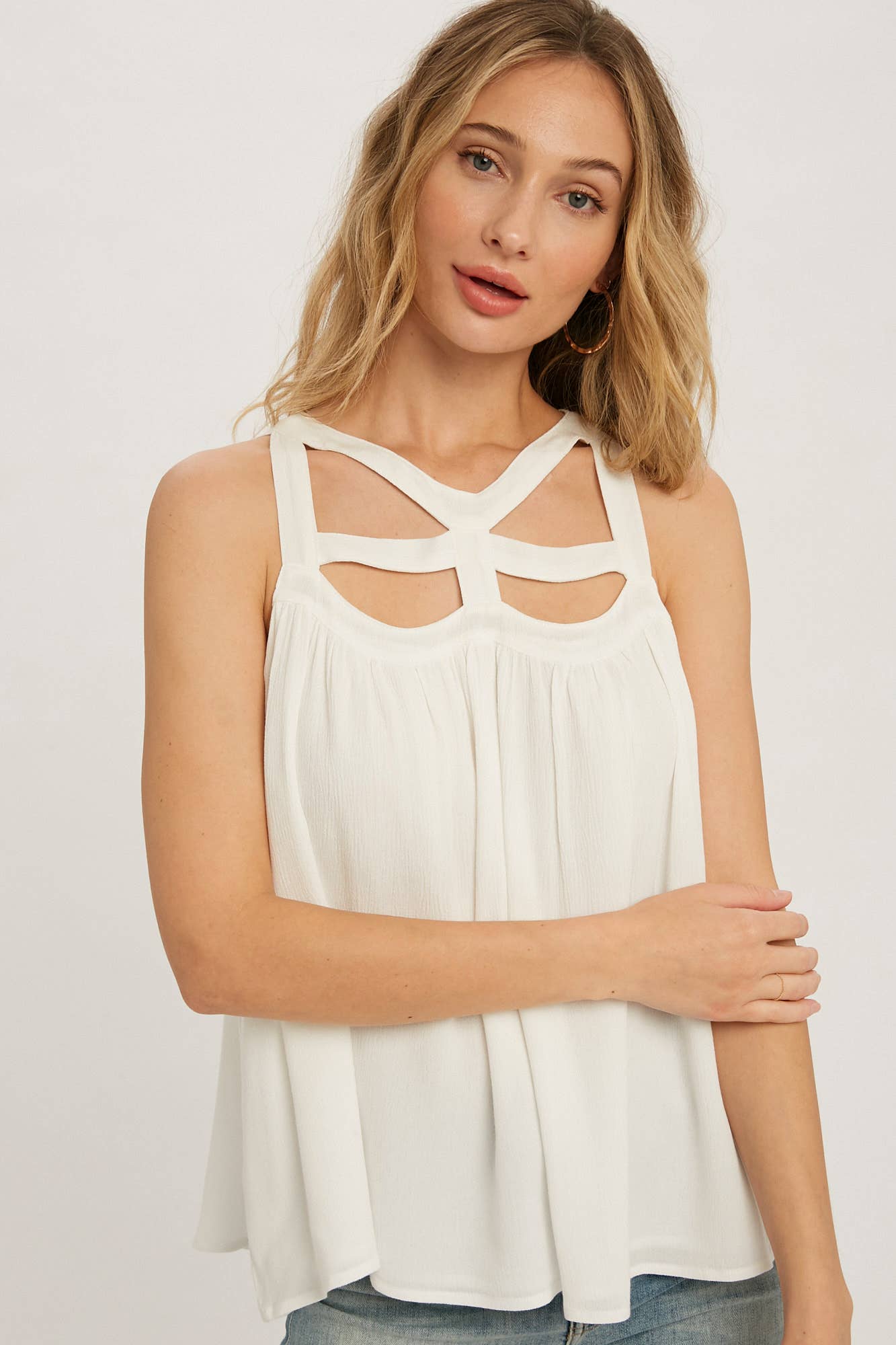 CAGED NECK TANK TOP