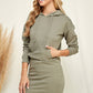 Solid Hoodie Midi Dress