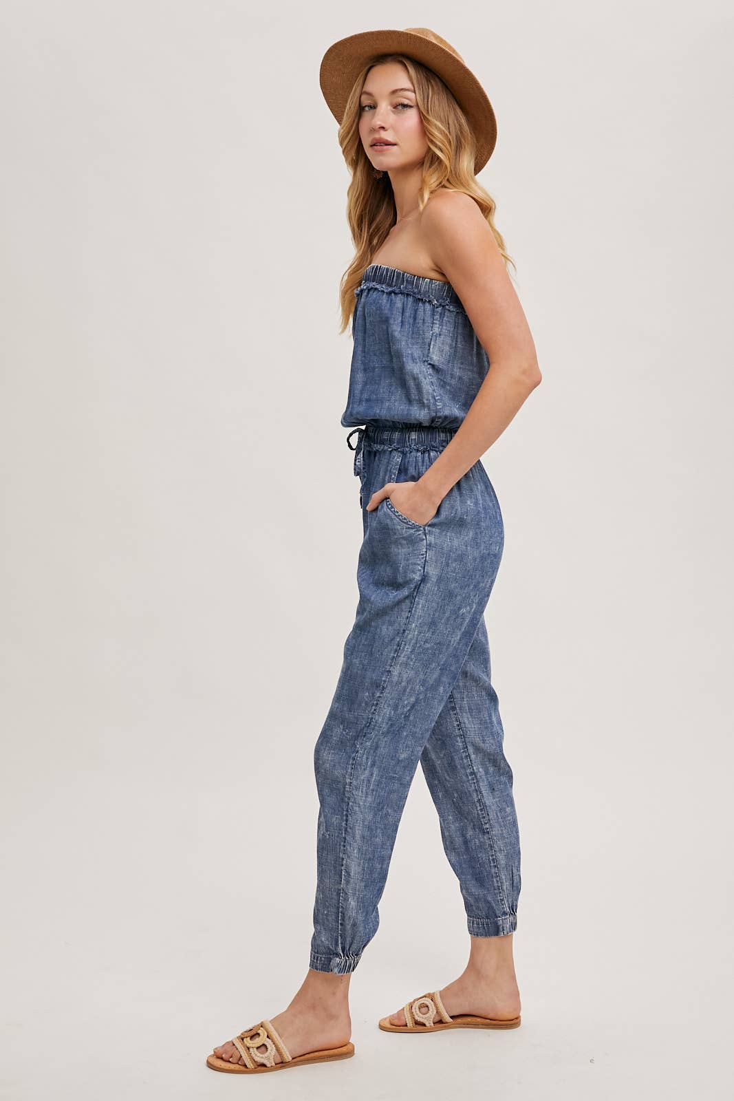 ACID WASH TUBE JUMPSUIT
