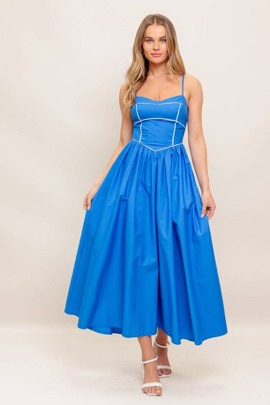 A solid woven midi dress - ID22803