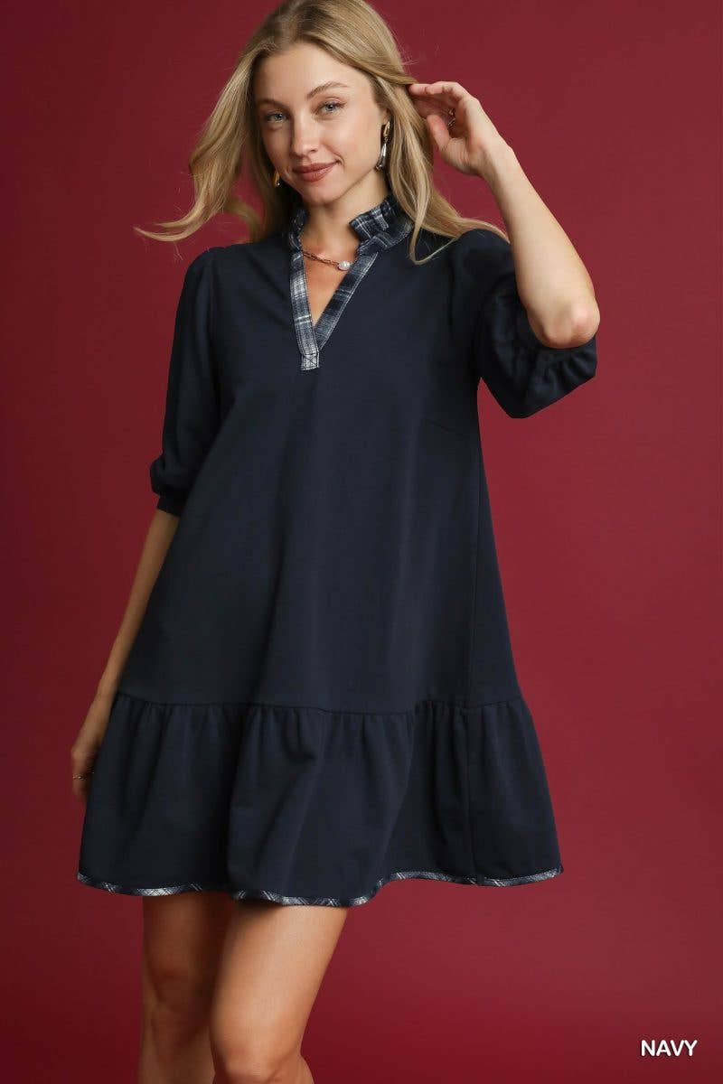 French Terry Ruffle Hem Dress