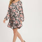 FLORAL PRINT RUFFLED SWING DRESS