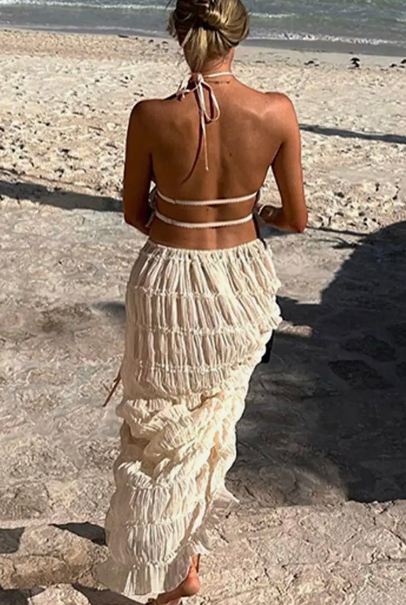Beach Ready Sheer Skirt and Halter Top