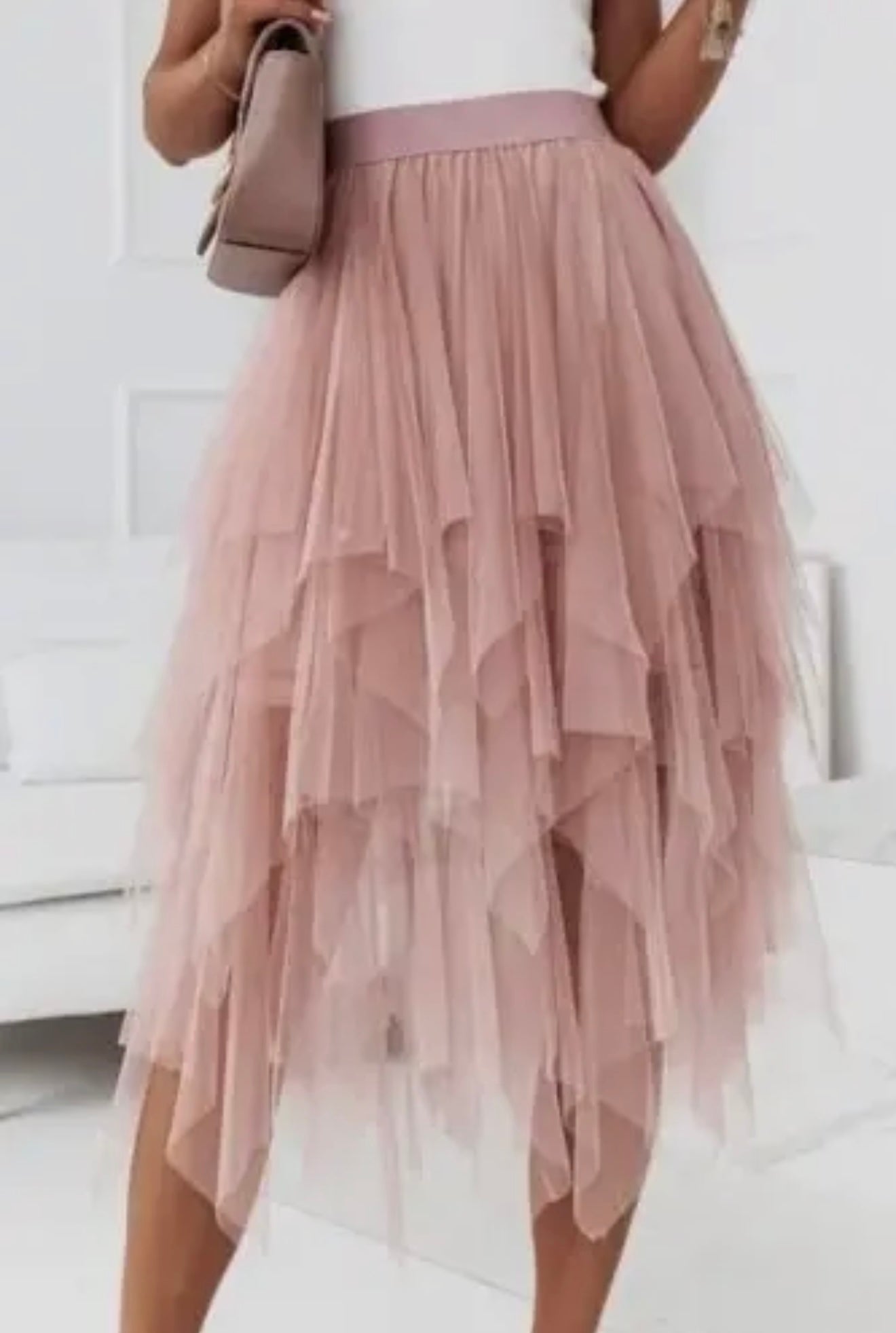 Tulle Uneven Cut Skirt