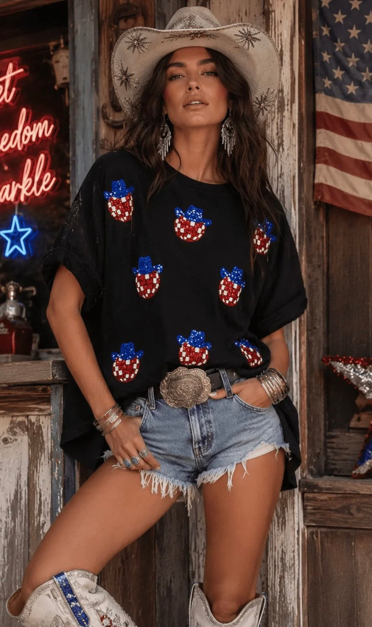 A little Cowgirl Sequin Top