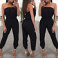 -ON LINE ONLY Womens Bandage Evening Party Playsuit Ladies Romper Long Jumpsuit Women Ladies Femal Solid Off Shoulder Jumpsuits Size S-XL