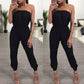 -ON LINE ONLY Womens Bandage Evening Party Playsuit Ladies Romper Long Jumpsuit Women Ladies Femal Solid Off Shoulder Jumpsuits Size S-XL