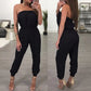 -ON LINE ONLY Womens Bandage Evening Party Playsuit Ladies Romper Long Jumpsuit Women Ladies Femal Solid Off Shoulder Jumpsuits Size S-XL