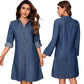 Women's denim long-sleeved style fashion dress-ON LINE ONLY