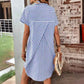 V-Neckline Striped Casual Holiday Dress -ON LINE ONLY