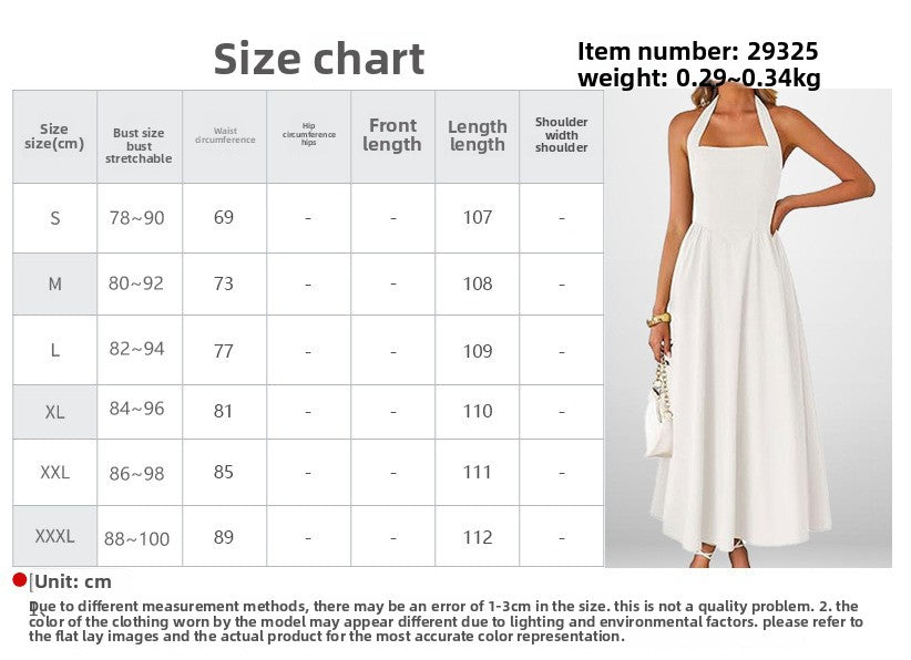 Summer women's fashion temperament wide suspender neck halter dress-ON LINE ONLY