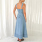 Denim medium and long dress, suspender backless temperament commuter dress  -ON LINE ONLY