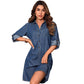Women's denim long-sleeved style fashion dress-ON LINE ONLY