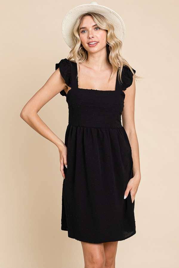 Empire Line Ruffle Sleeve Dress