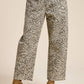Leopard Print Barrel Leg Denim Jeans