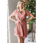 Cotton Boil Front Tie Shirts Dress