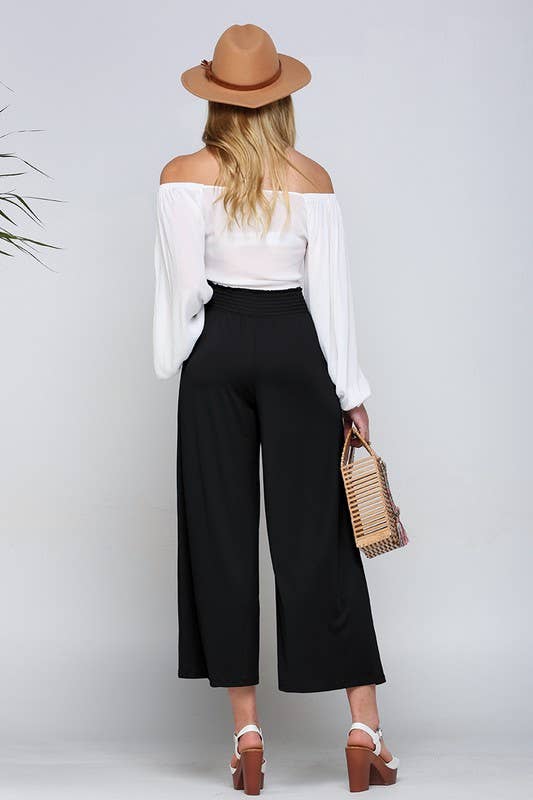 Smocked WAIST BEND GAUCHO PANTS