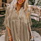 Women's 3/4 Sleeve Tunic Babydoll Velvet Shirt