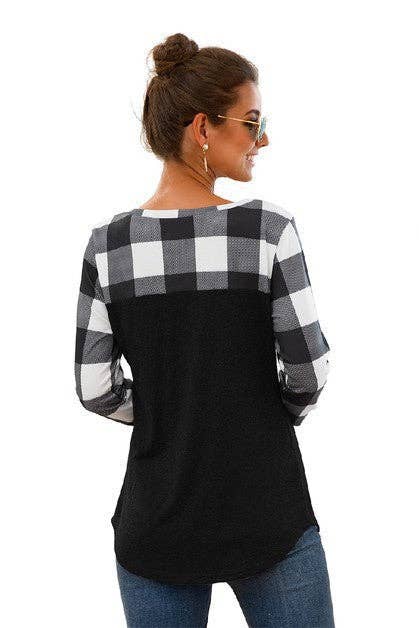 Cozy Chic Plaid Patchwork Top