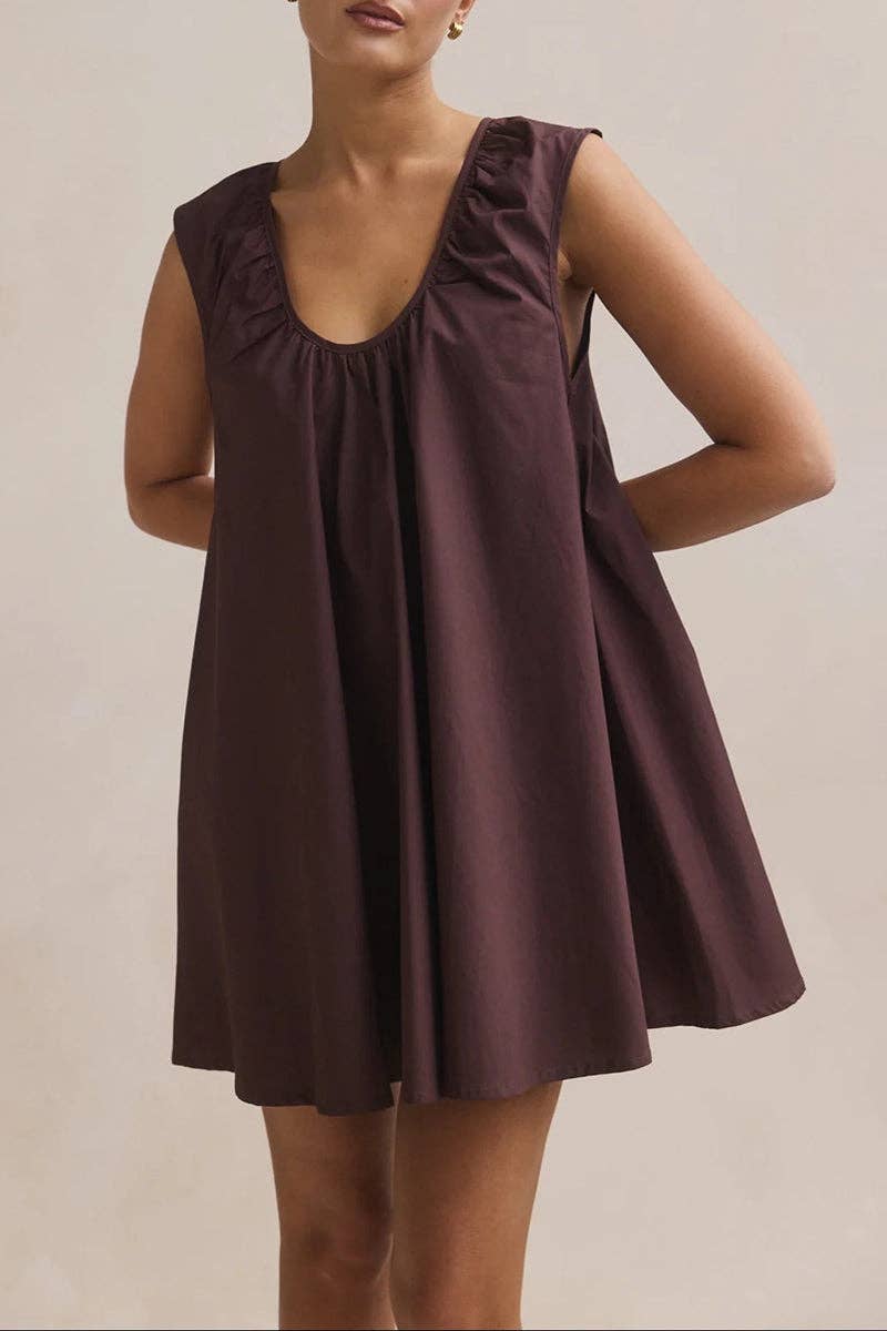 Polka Dot Sleeveless A-Line Dress
